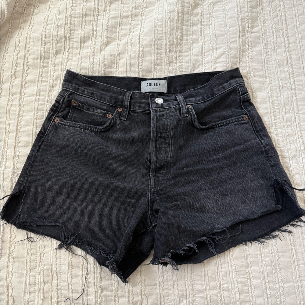 AGOLDE Parker Black Denim Shorts